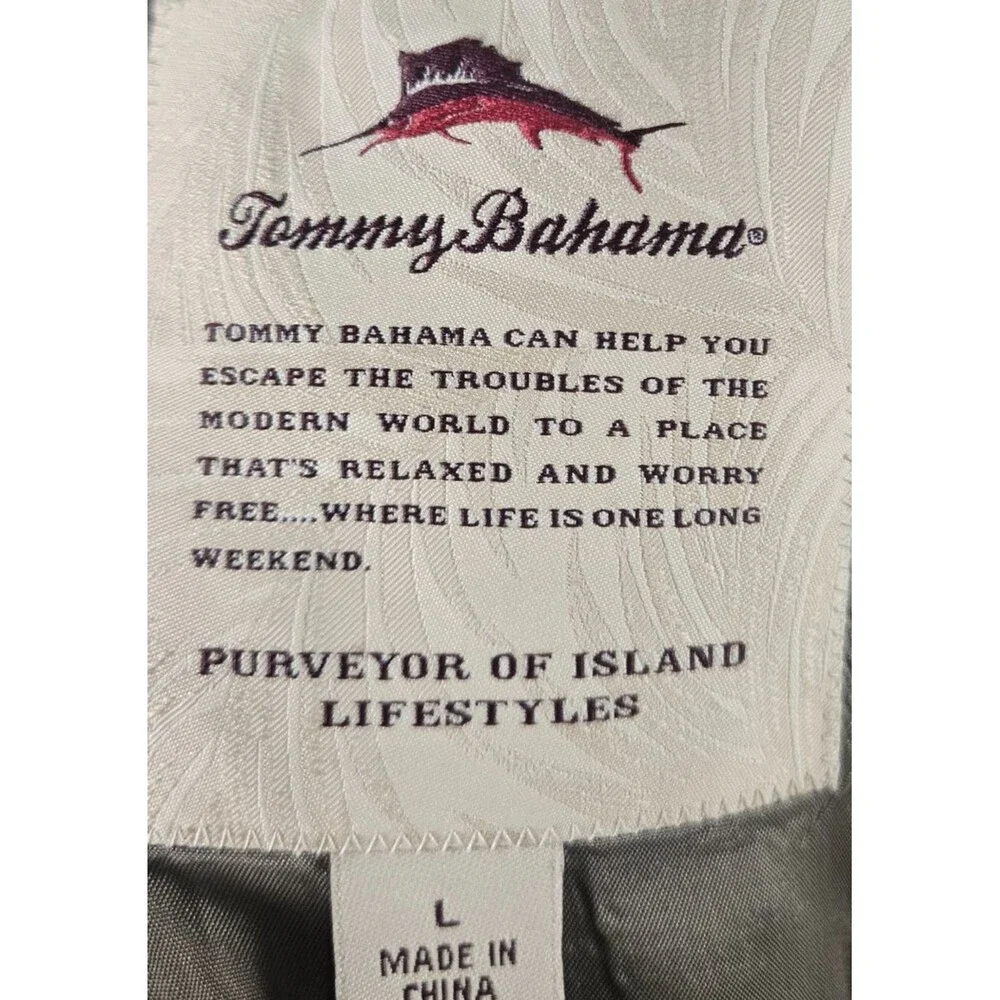 Tommy Bahama Island Life Sport Coat Mens L Brown‎ Linen Cotton Blazer Jacket